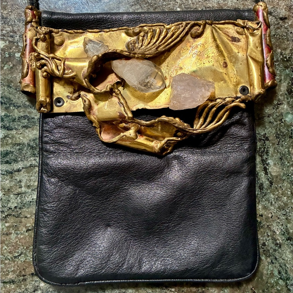 Rare 1970’s vintage Copa Collection handmade brass & crystal handbag!
